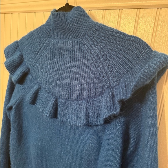 Ann Taylor Mixed Stitch Ruffle Small Sweater - Picture 5 of 6